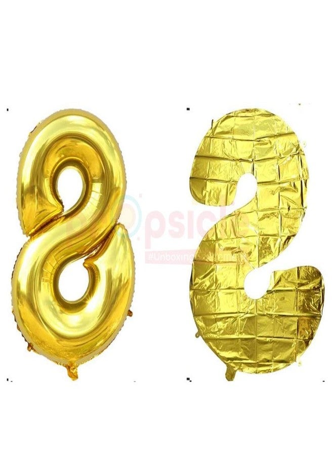 Propsicle 16 inch Birthday Foil 8 Number Helium Balloon Party Decoration Golden Pack of 1 | 8 Year No. Balloons Birthday/Anniversary | Eight Number - Image 3
